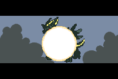 From the opening cinematic: a silhouette crossing the bright moon