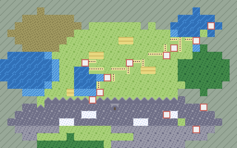 The Helvera region map: a landlocked alpine region with a rail corridor of towns and the Alps across the south